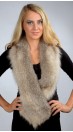Fox fur scarf -  sapphire grey